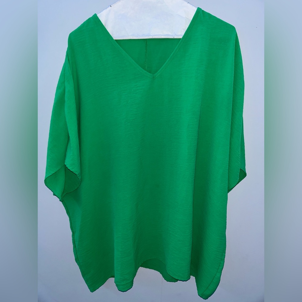 Pixi Vibrant Green V-Neck Tunic